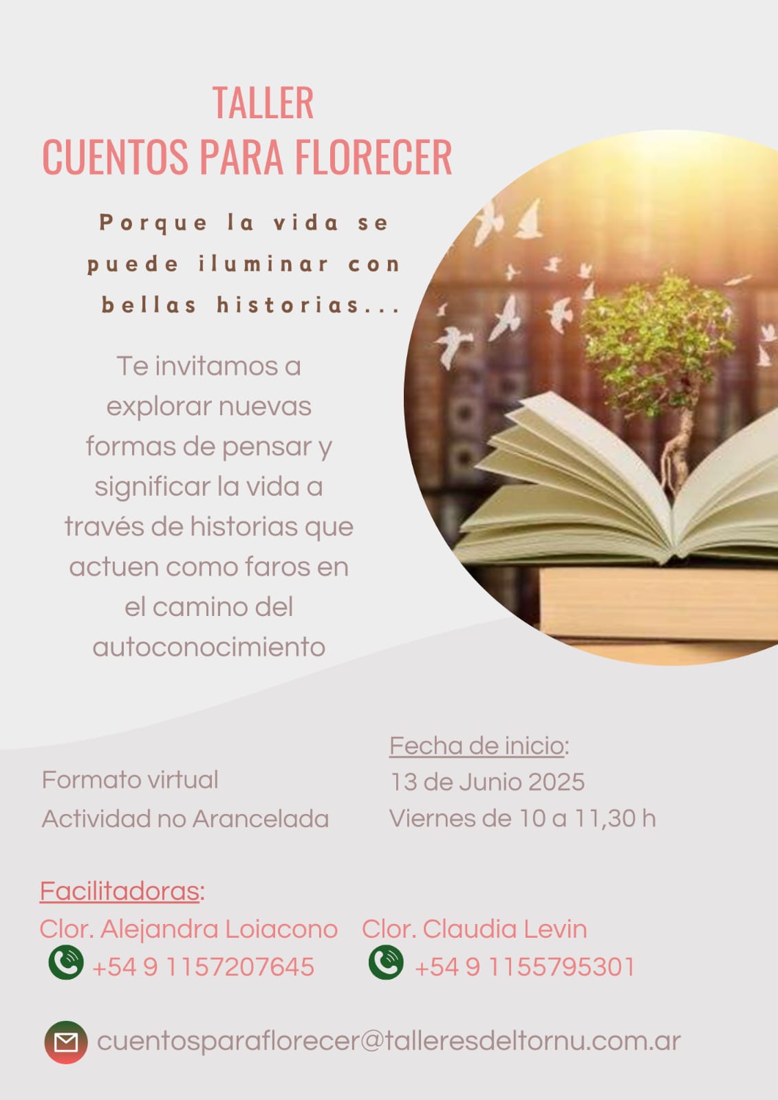 flyer cuentos para florecer